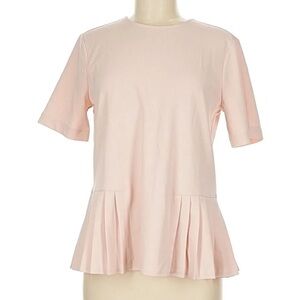 Ann Taylor Light Pink Short-Sleeve Peplum Top